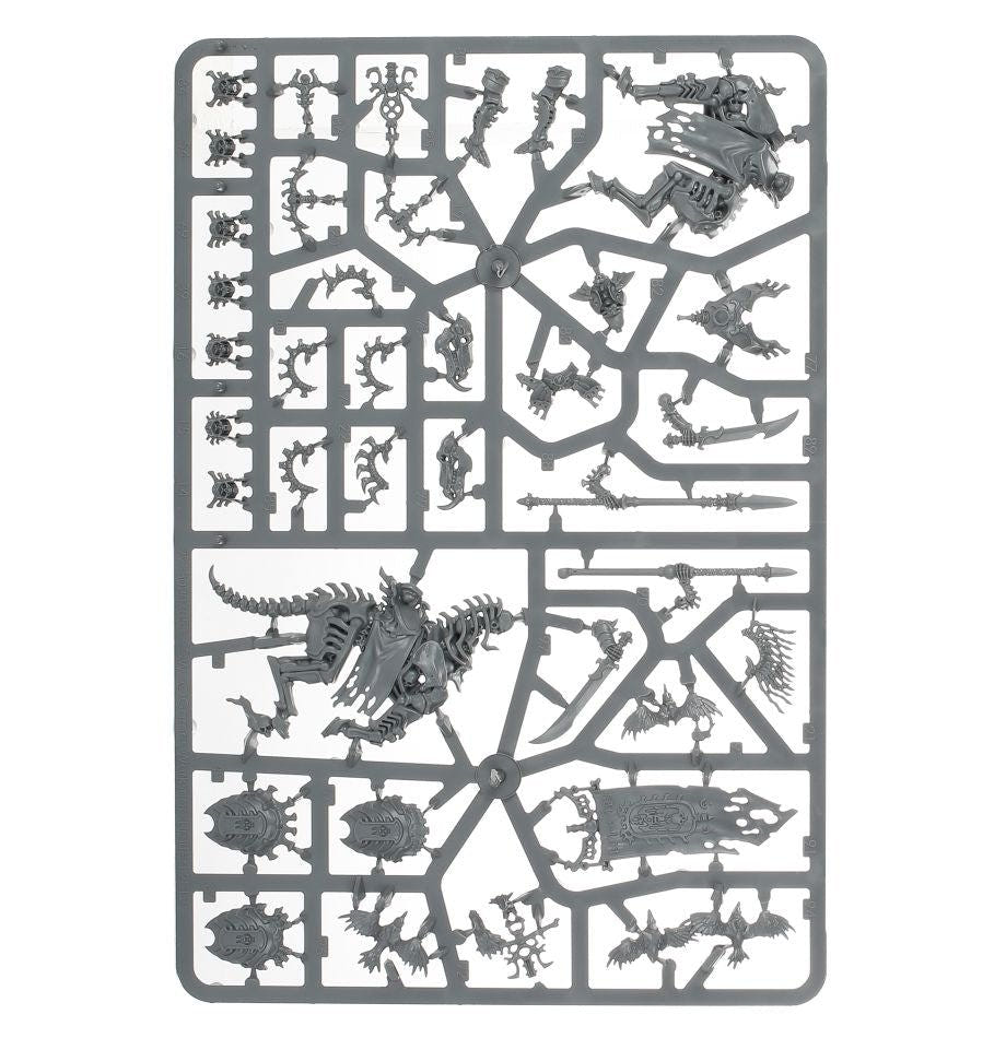 Ossiarch Bonereapers Kavalos Deathriders unpainted plastic sprue, frame 1 of 3