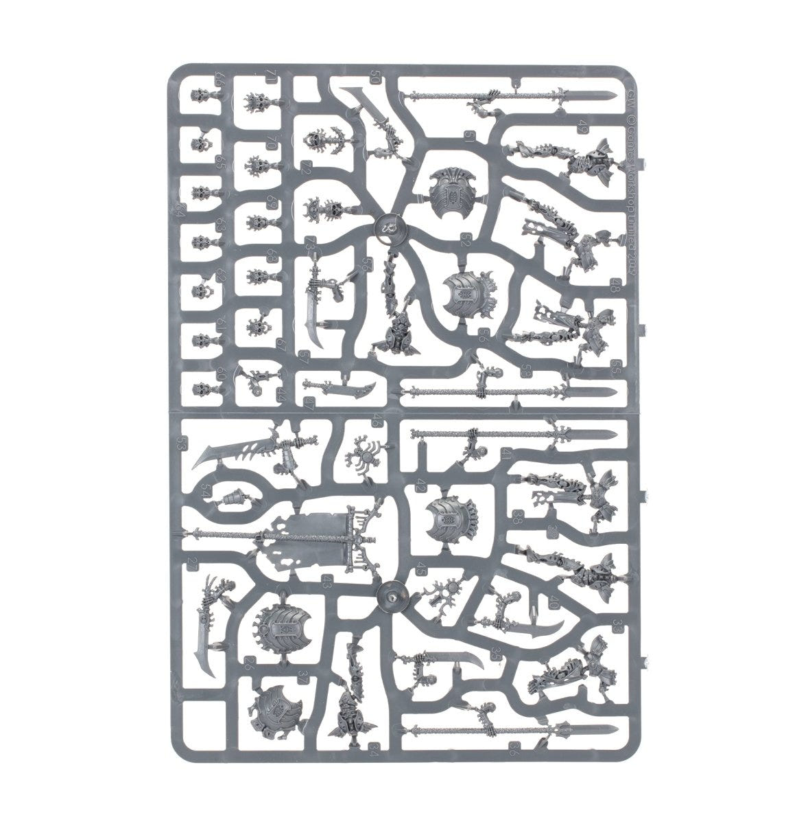 Ossiarch Bonereapers Mortek Guard unpainted plastic sprue, frame 1 of 2