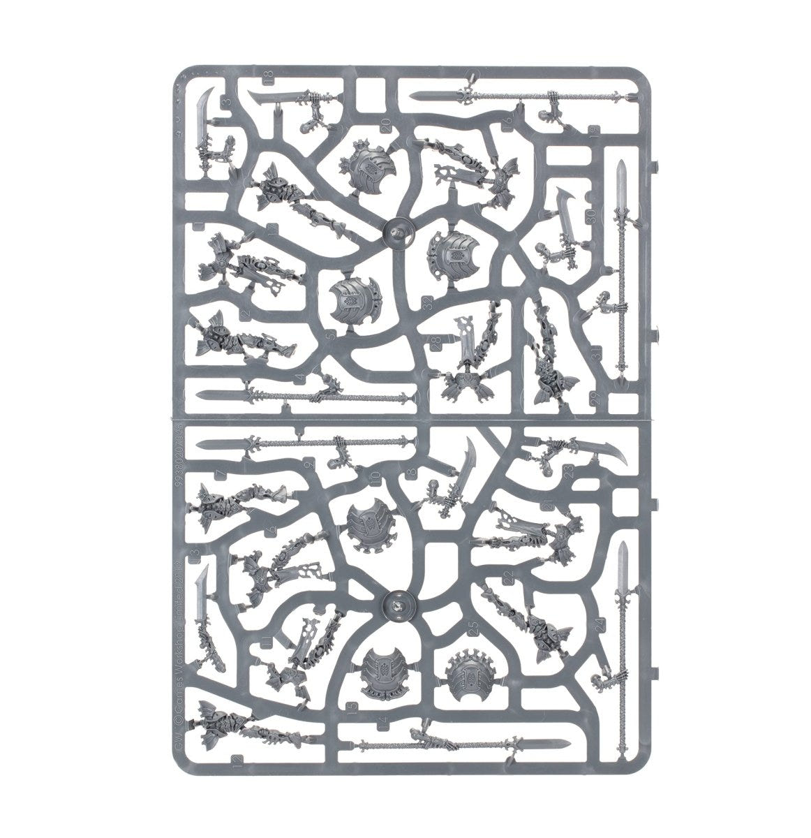 Ossiarch Bonereapers Mortek Guard unpainted plastic sprue, frame 2 of 2