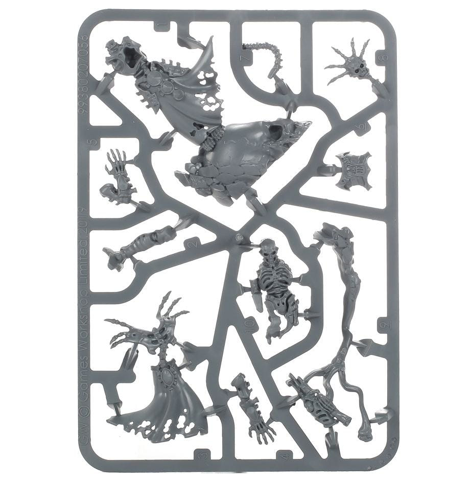 Ossiarch Bonereapers Mortisan Boneshaper unpainted plastic sprue, frame 1 of 1