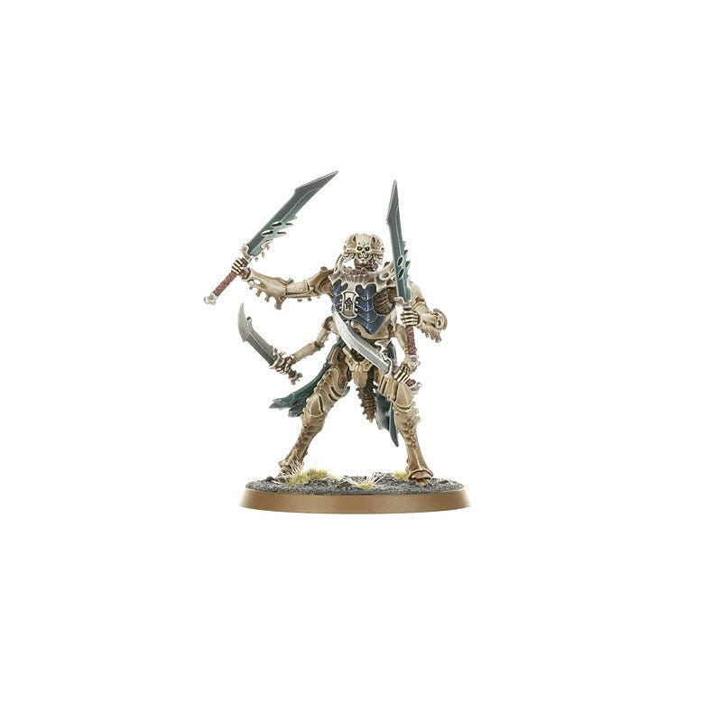 Painted Ossiarch Bonereapers Necropolis Stalker lunging with a raised falchion, smaller view