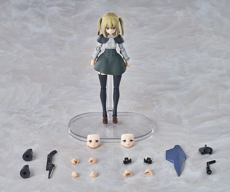 Partisan Hyper Body figure with contents laid out: faceplates, hands, shield and shotgun