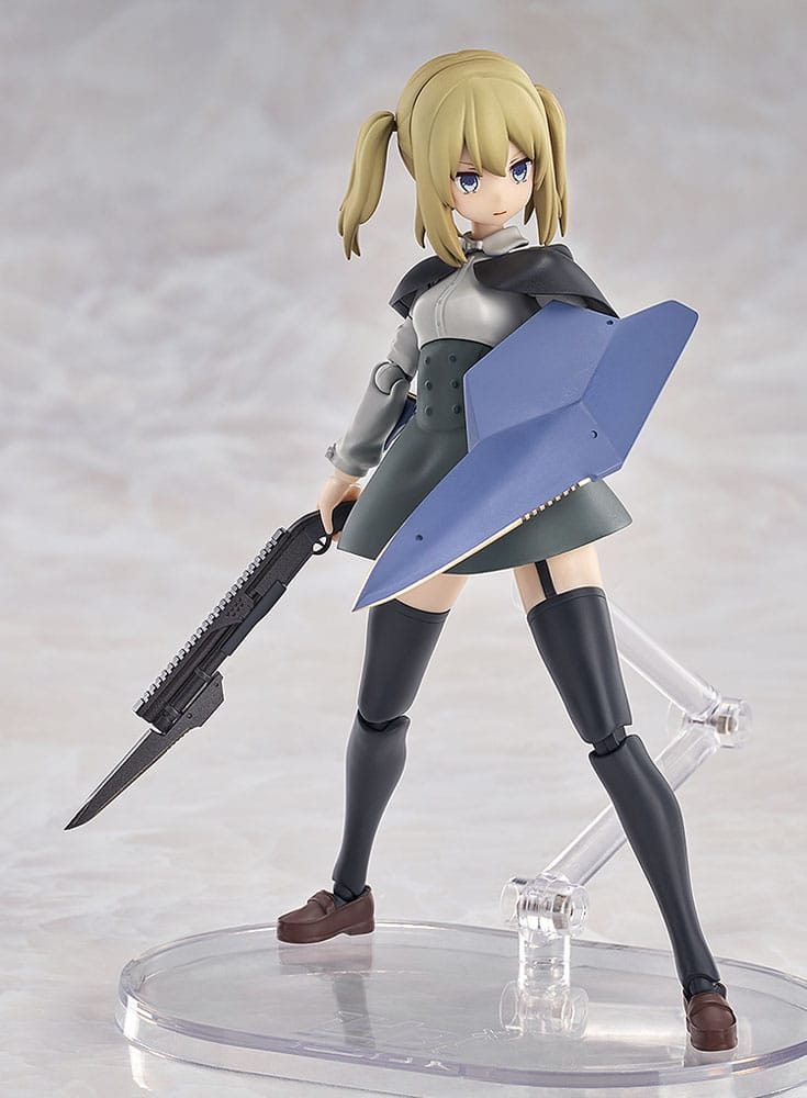 Partisan Hyper Body figure advancing with blue shield and bayonet shotgun
