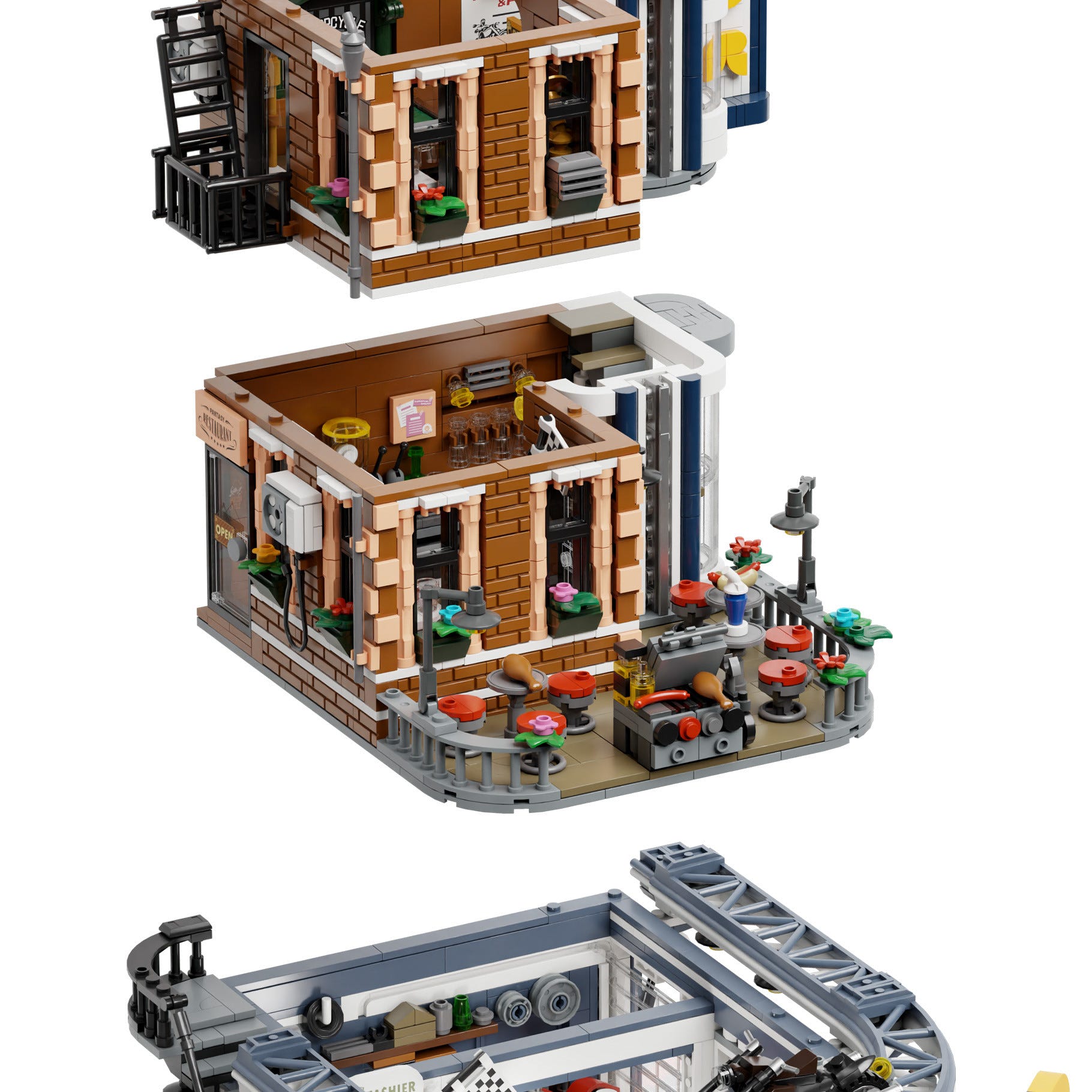 Pantasy Motorcycle Restaurant Building - 2989 pcs - PA85024