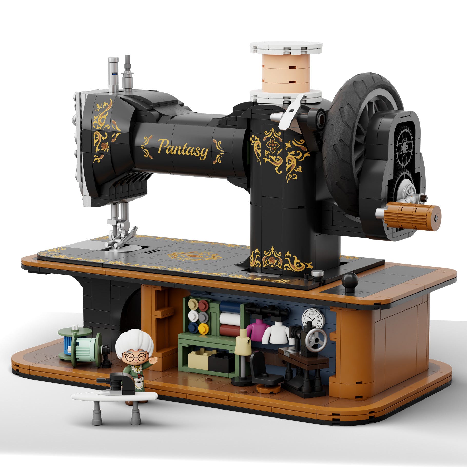 Pantasy Antique Hand Crank Sewing Machine - 1360 pcs - PA85028