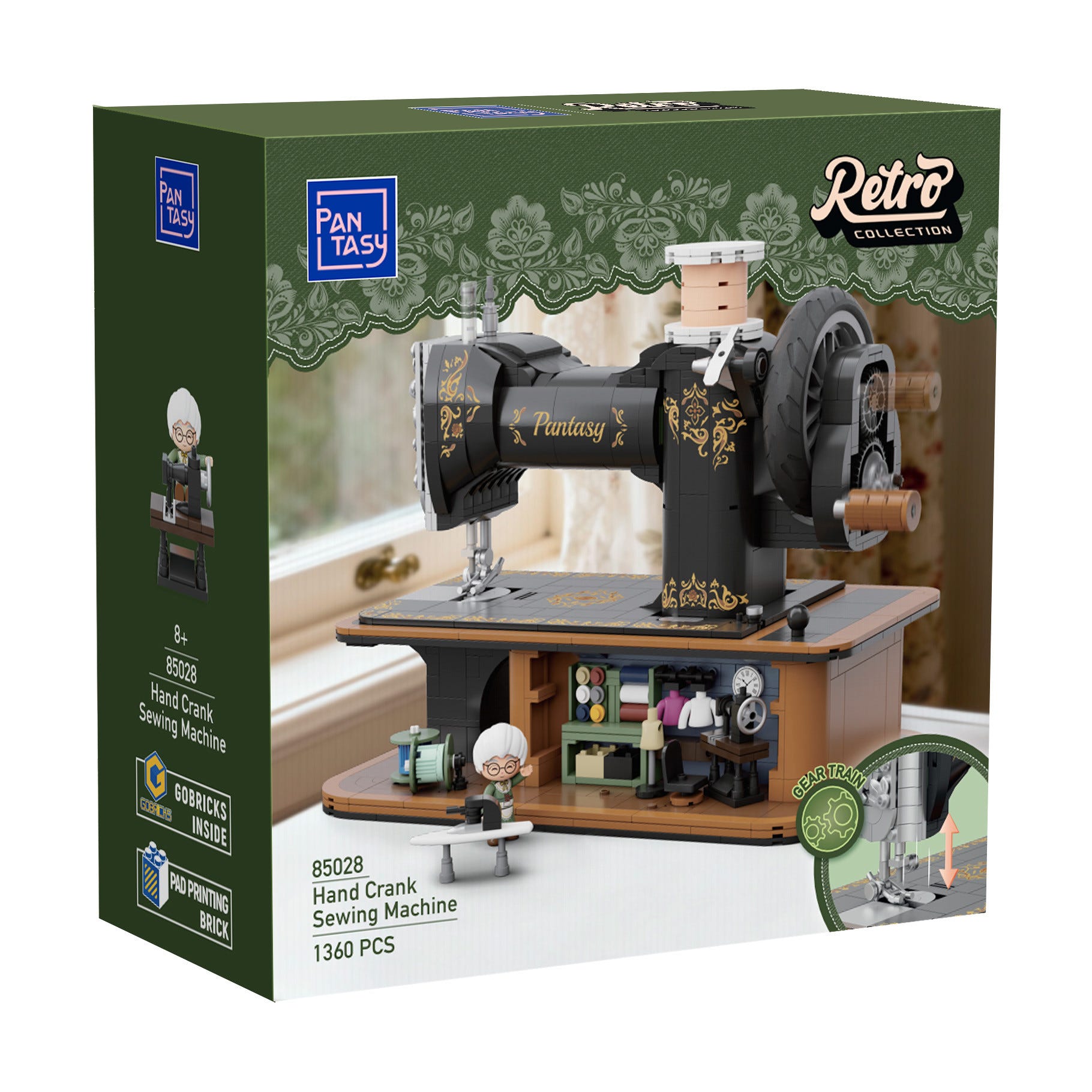 Pantasy Antique Hand Crank Sewing Machine - 1360 pcs - PA85028