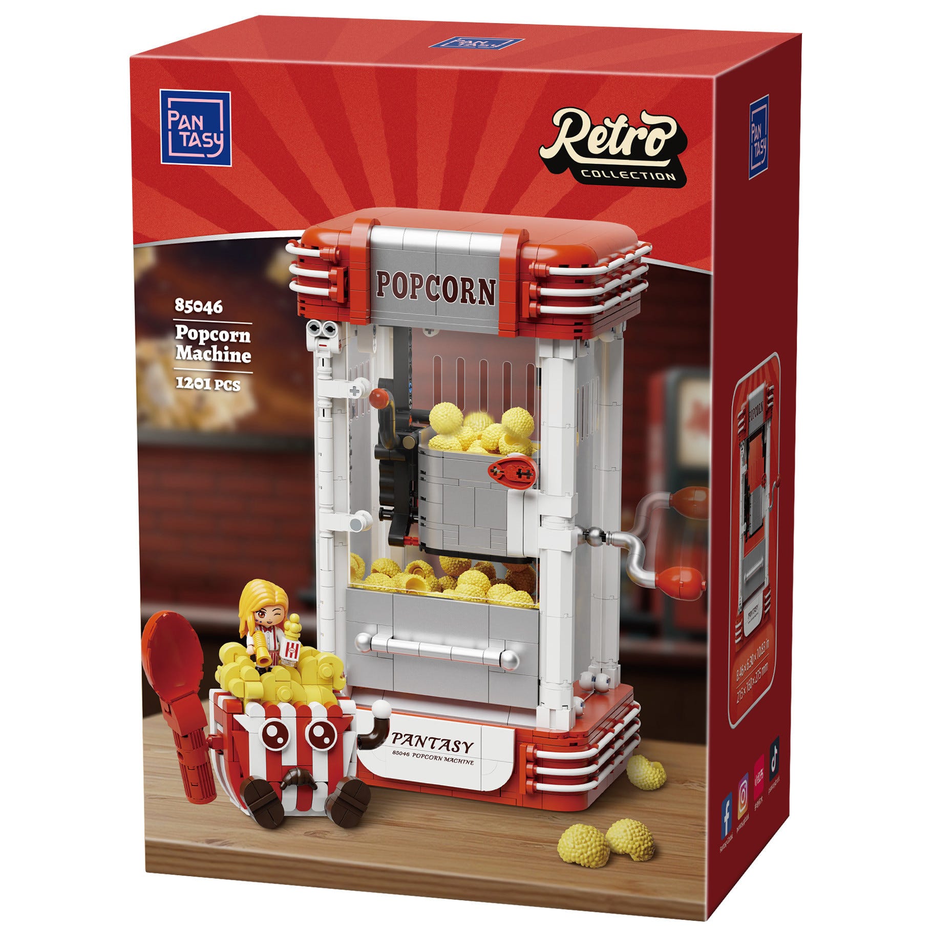 Pantasy Retro Popcorn Maker Machine - 1201 pcs - PA85046