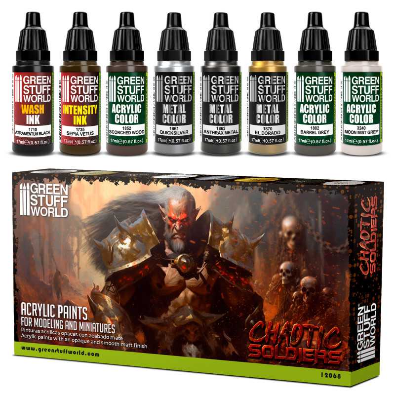 Green Stuff World Paint Set - Chaotic Soldiers - Loaded Dice Barry Vale of Glamorgan CF64 3HD