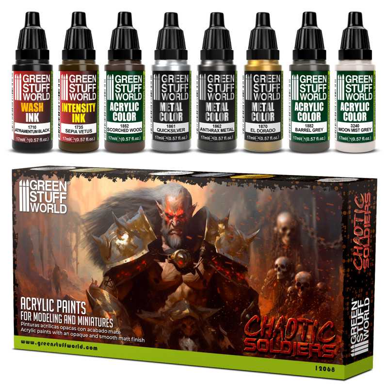Green Stuff World Paint Set - Chaotic Soldiers - Loaded Dice