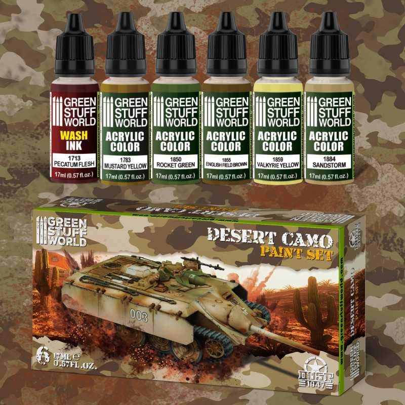 Green Stuff World Paint Set - Desert Camo - Loaded Dice