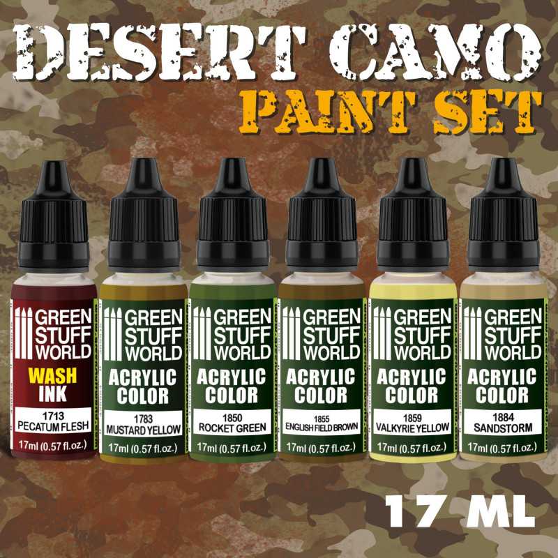 Green Stuff World Paint Set - Desert Camo - Loaded Dice Barry Vale of Glamorgan CF64 3HD