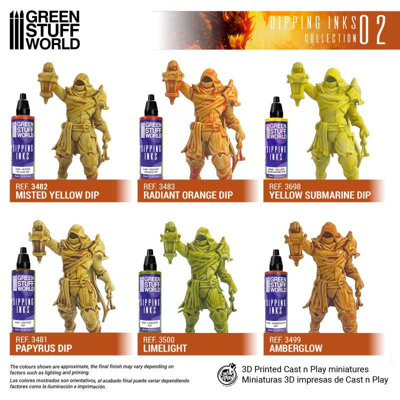 Green Stuff World Paint Set - Dipping collection 02 (Orange/Yellow) - Loaded Dice Barry Vale of Glamorgan CF64 3HD
