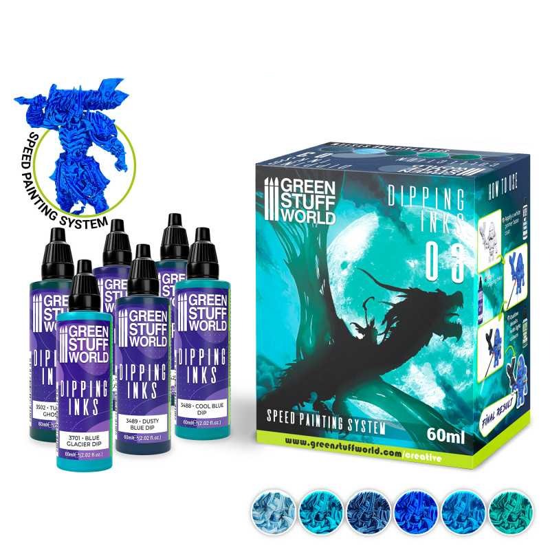 Green Stuff World Paint Set - Dipping collection 03 (Blue/Turquoise) - Loaded Dice