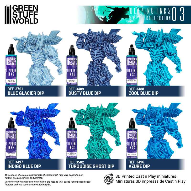 Green Stuff World Paint Set - Dipping collection 03 (Blue/Turquoise) - Loaded Dice