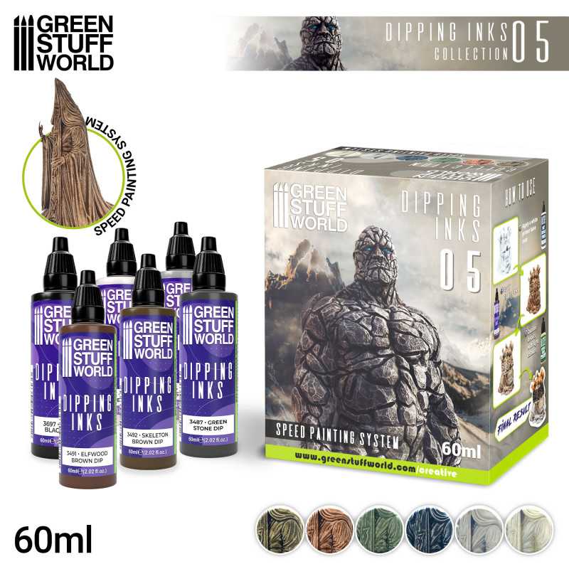 Green Stuff World Paint Set - Dipping collection 05 (Brown/Stone) - Loaded Dice