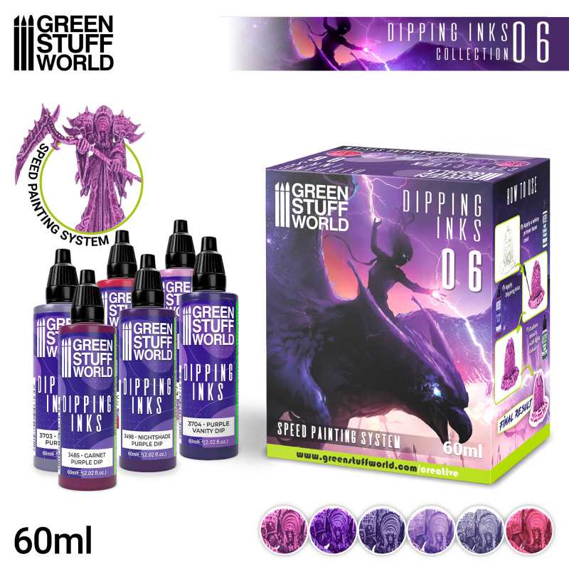 Green Stuff World Paint Set - Dipping collection 06 (Purple/Violet) - Loaded Dice