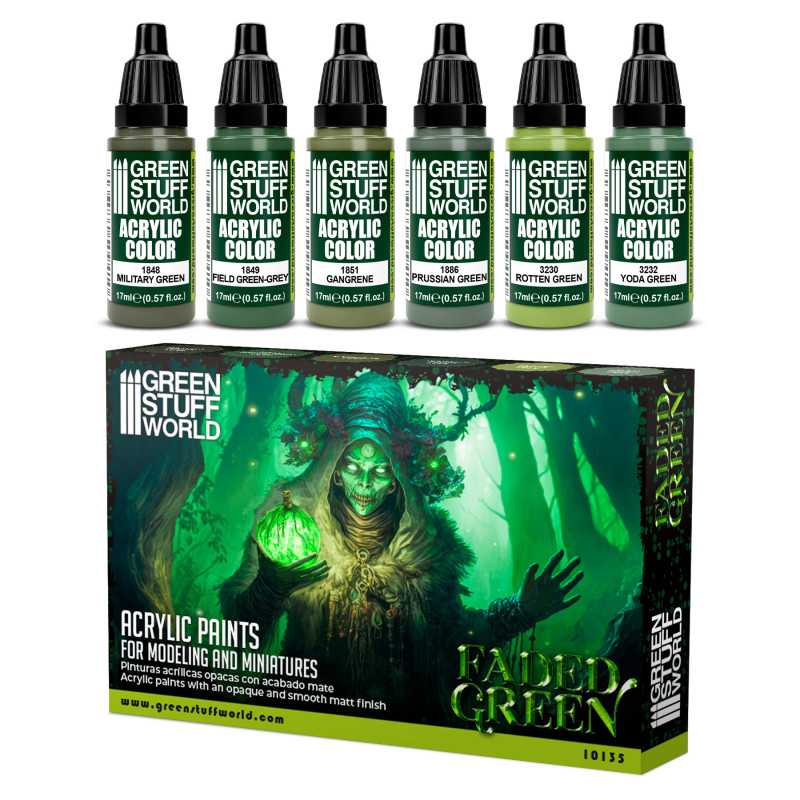 Green Stuff World Paint Set - Faded Green - Loaded Dice