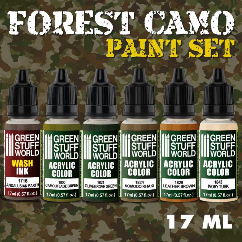 Green Stuff World Paint Set - Forest Camo - Loaded Dice Barry Vale of Glamorgan CF64 3HD