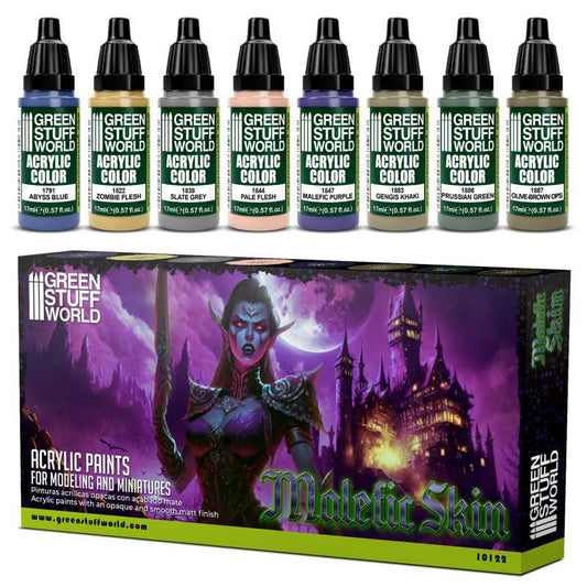 Green Stuff World Paint Set - Malefic Skin - Loaded Dice