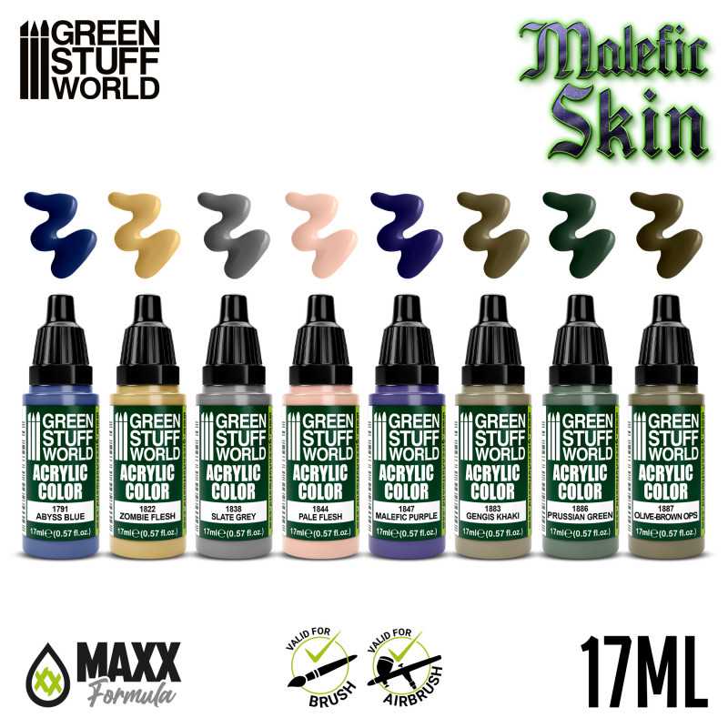 Green Stuff World Paint Set - Malefic Skin - Loaded Dice