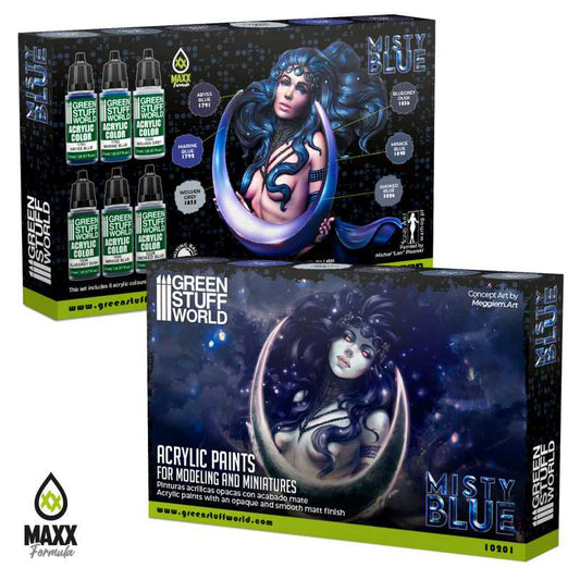 Green Stuff World Paint Set - Misty Blue - Loaded Dice