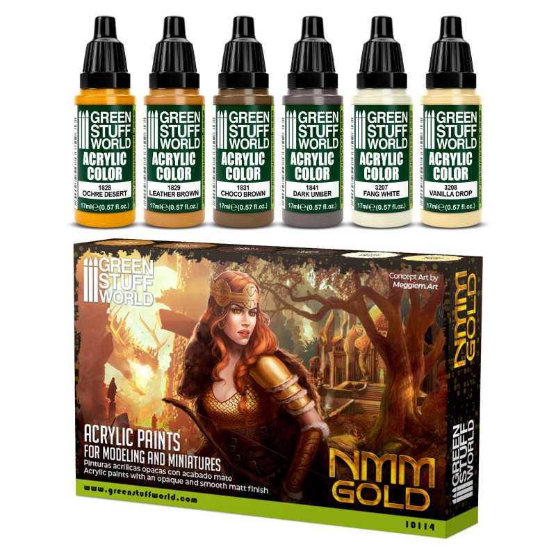 Green Stuff World Paint Set - NMM Gold - Loaded Dice