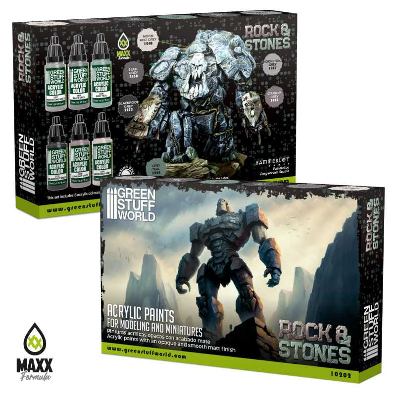 Green Stuff World Paint Set - Rock & Stone - Loaded Dice