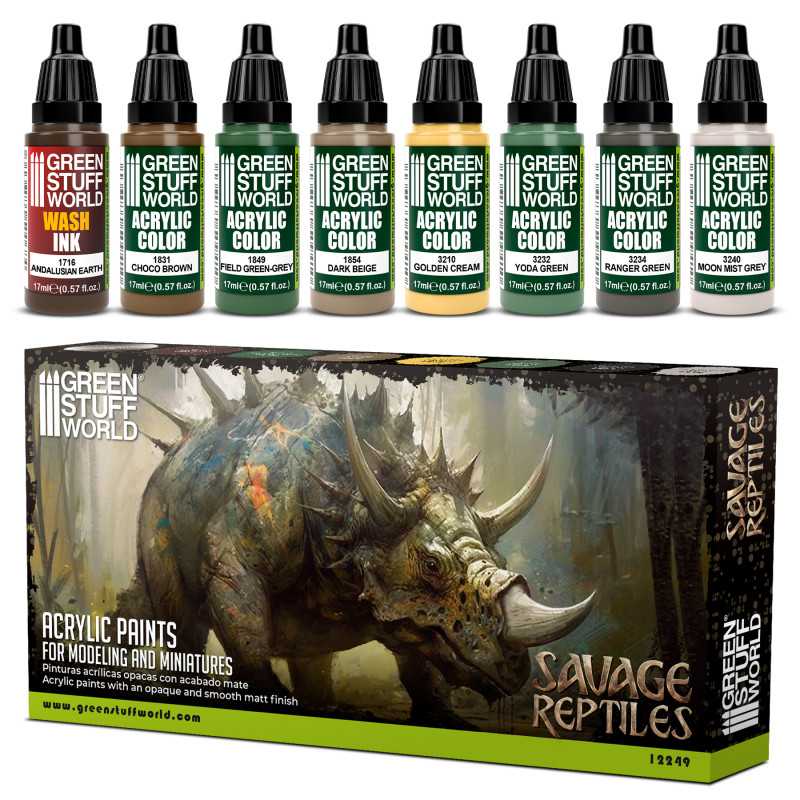 Green Stuff World Paint Set - Savage Reptiles - Loaded Dice