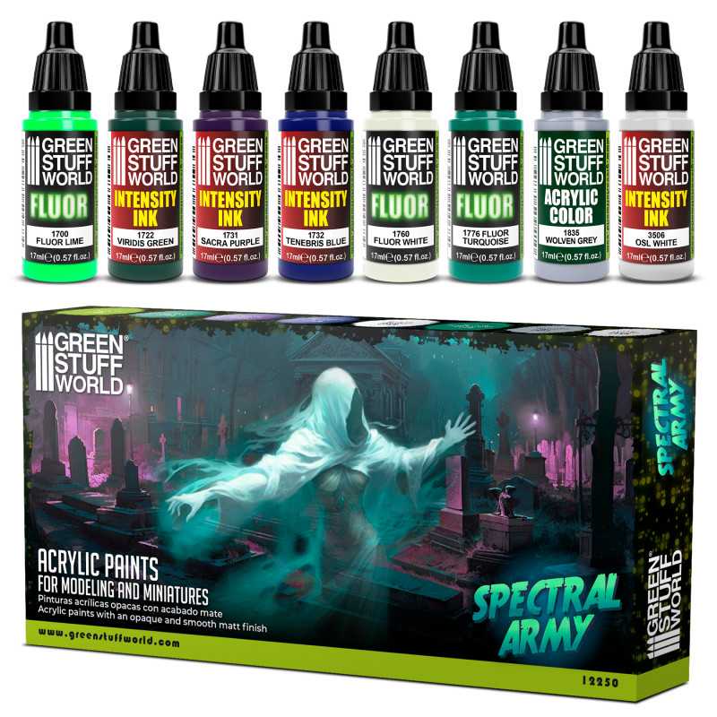 Green Stuff World Paint Set - Spectral Army - Loaded Dice Barry Vale of Glamorgan CF64 3HD