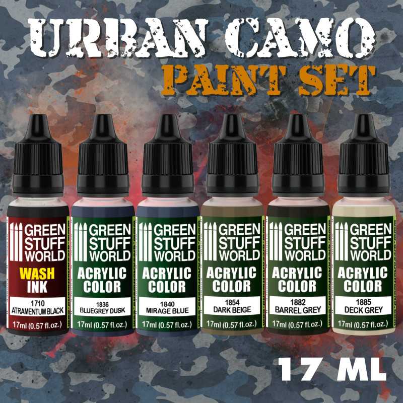 Green Stuff World Paint Set - Urban Camo - Loaded Dice Barry Vale of Glamorgan CF64 3HD
