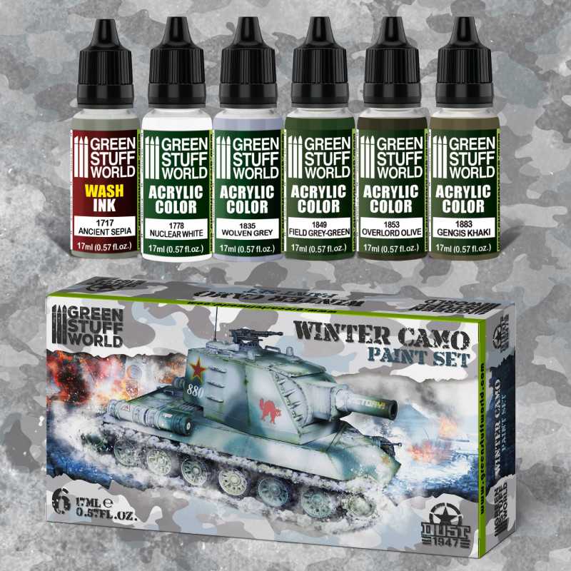 Green Stuff World Paint Set - Winter Camo - Loaded Dice