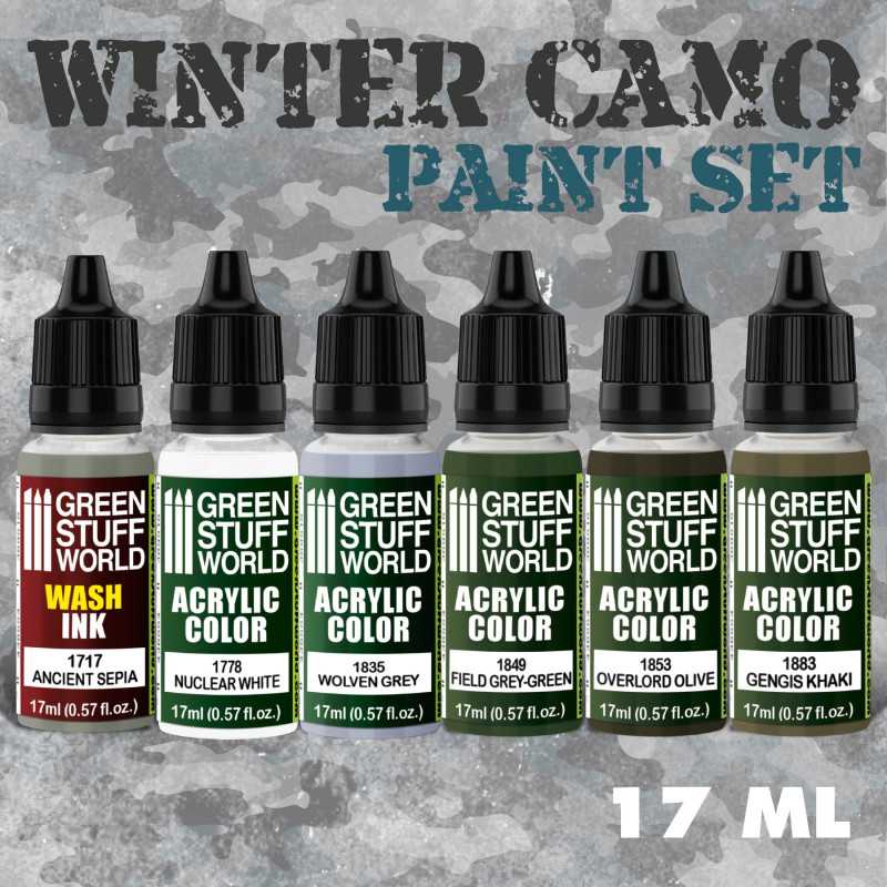 Green Stuff World Paint Set - Winter Camo - Loaded Dice