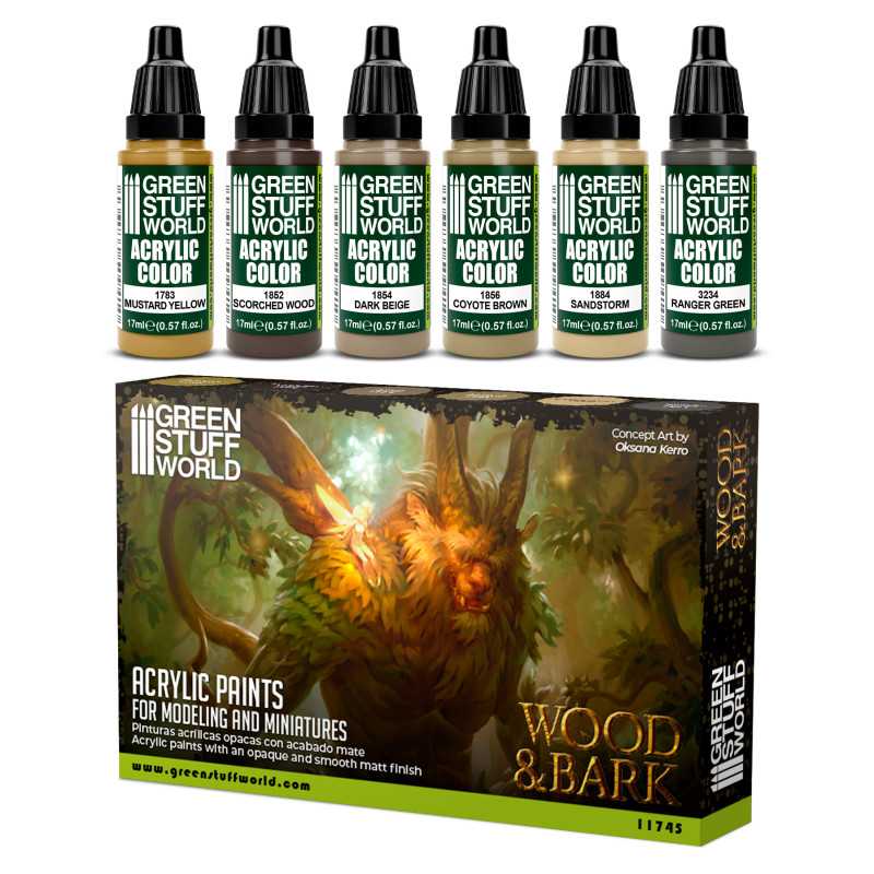 Green Stuff World Paint Set - WOOD n BARK - Loaded Dice