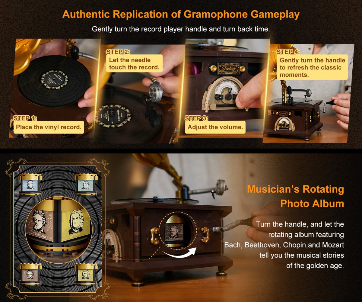 Pantasy Retro Gramophone - 662 pcs - PA85009