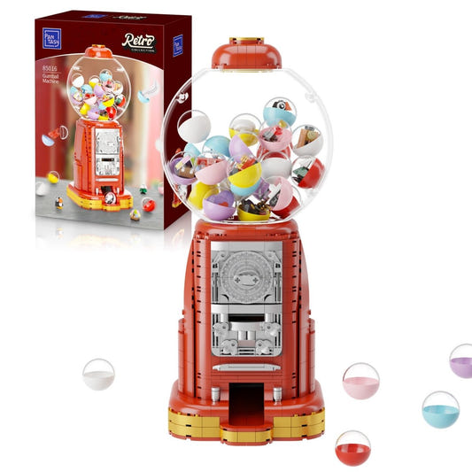 Pantasy Retro Gumball Machine PA85016 building set, built model with capsules in front of box