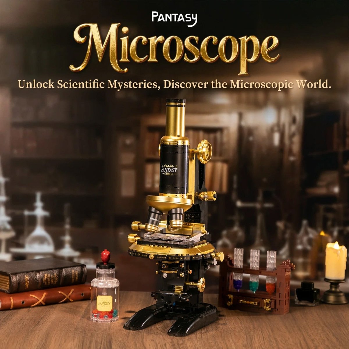 Pantasy Retro Microscope with Accessories Set - 1107 pcs - PA85034