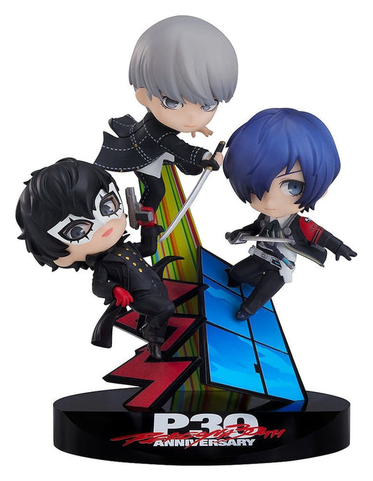 Good Smile Company Persona 30th Anniversary Nendoroid vignette with P3, P4 and P5 protagonists