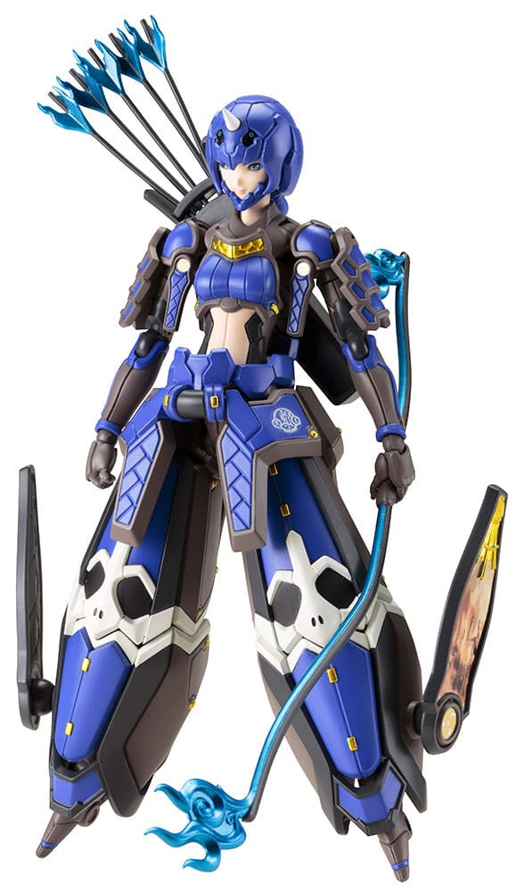 Kotobukiya Phantasy Star Online 2 Indigo Guardian Shiki kit in blue armour with bow and arrows