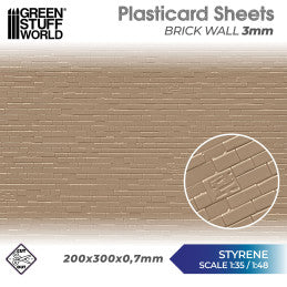 Green Stuff World - Plasticard - Brick Walls 3mm - Loaded Dice