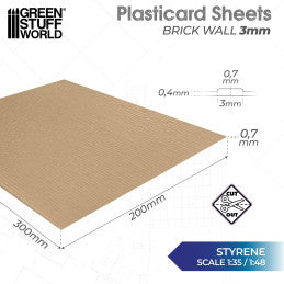 Green Stuff World - Plasticard - Brick Walls 3mm - Loaded Dice