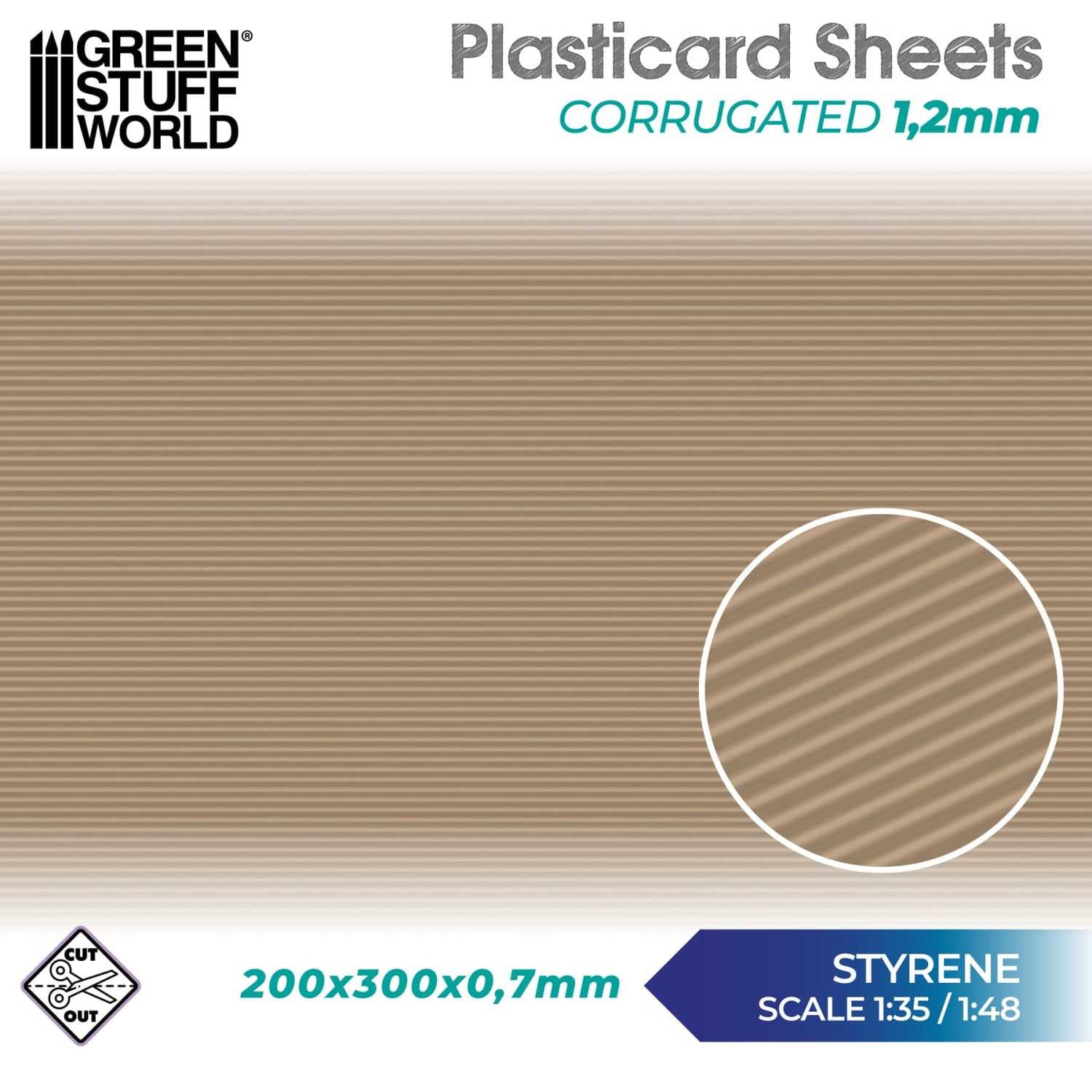 Green Stuff World - Plasticard - Corrugated - Loaded Dice