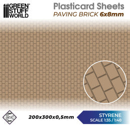 Green Stuff World - Plasticard - Paving Brick 6x8mm - Loaded Dice