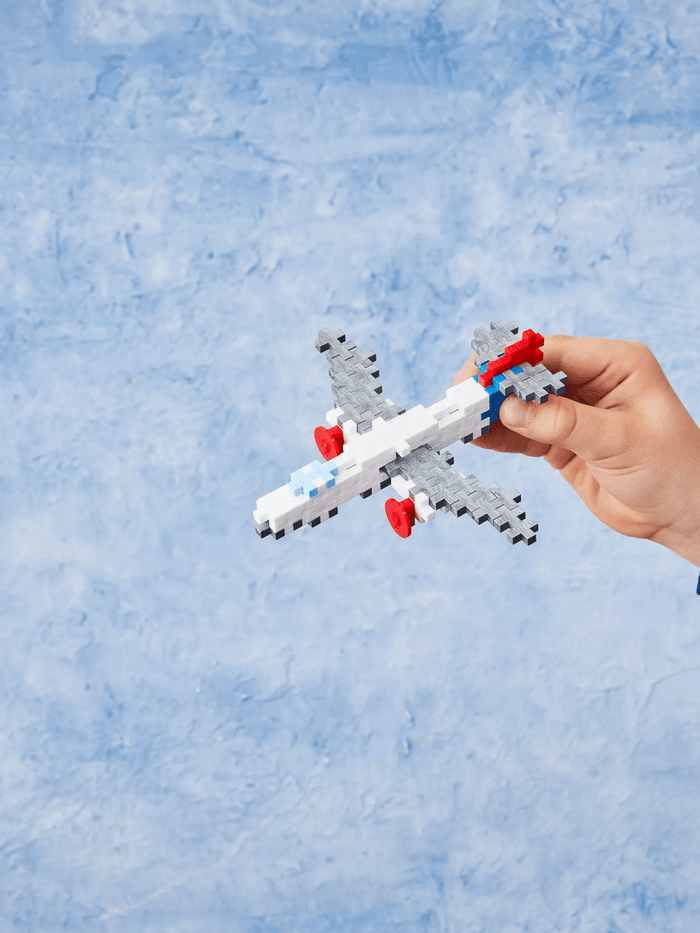 Plus-Plus Airplane build in play