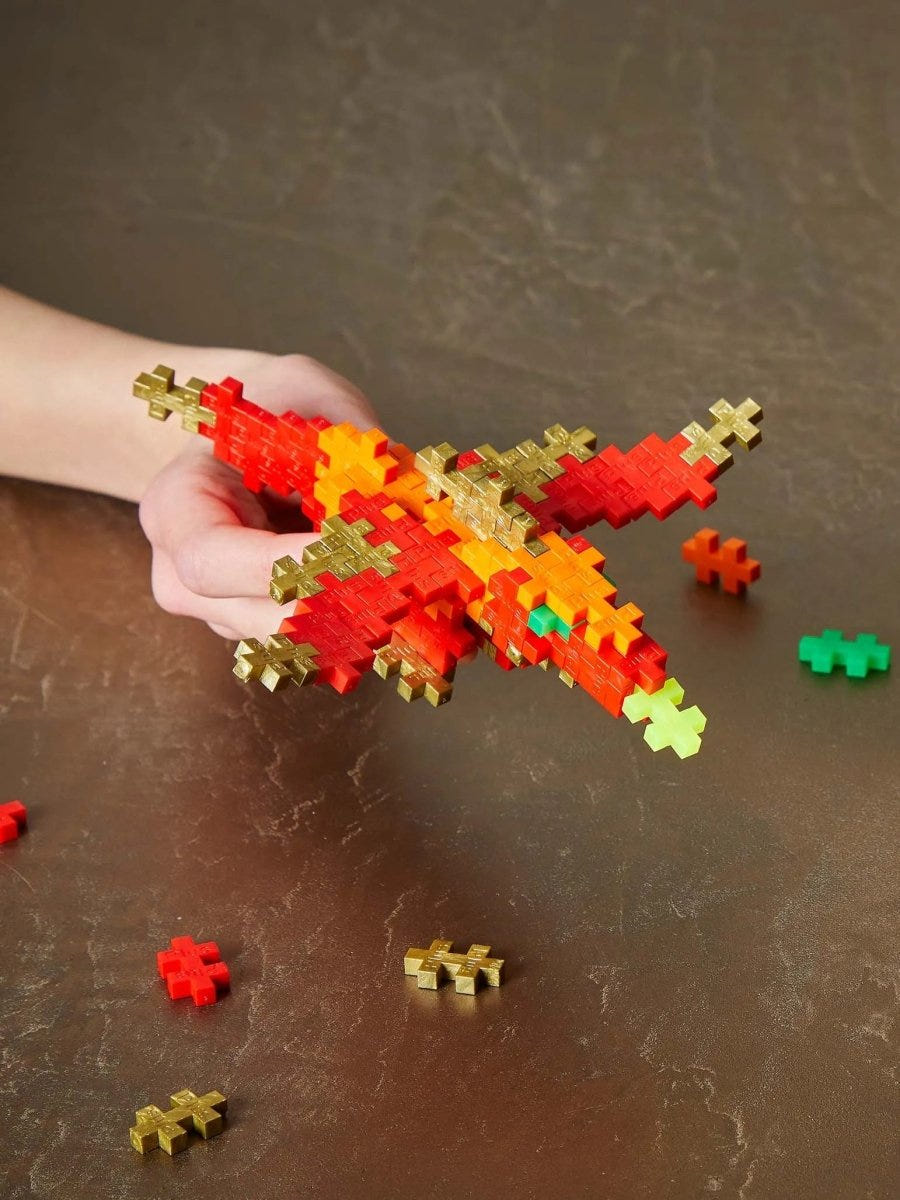 Plus-Plus Dragon build in play