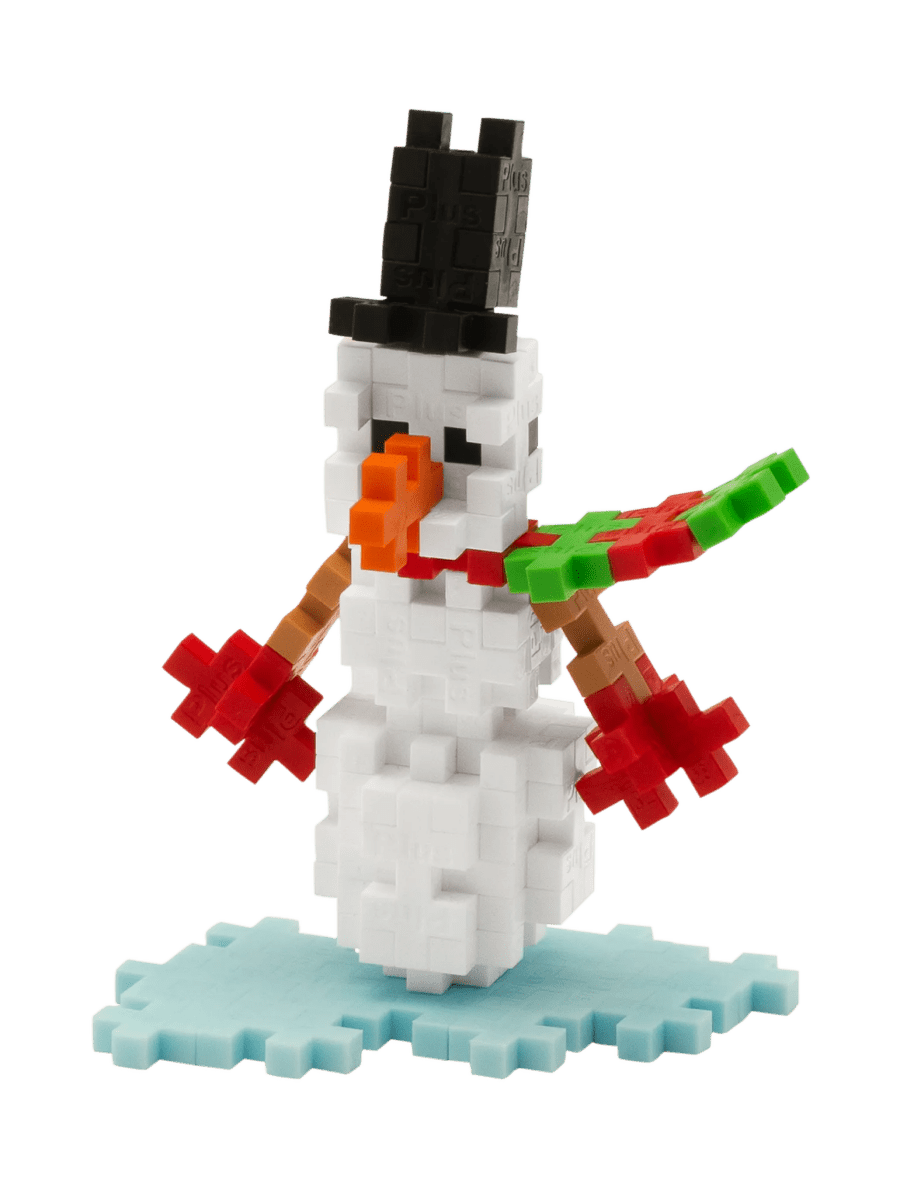 Plus-Plus Snowman built model on its own