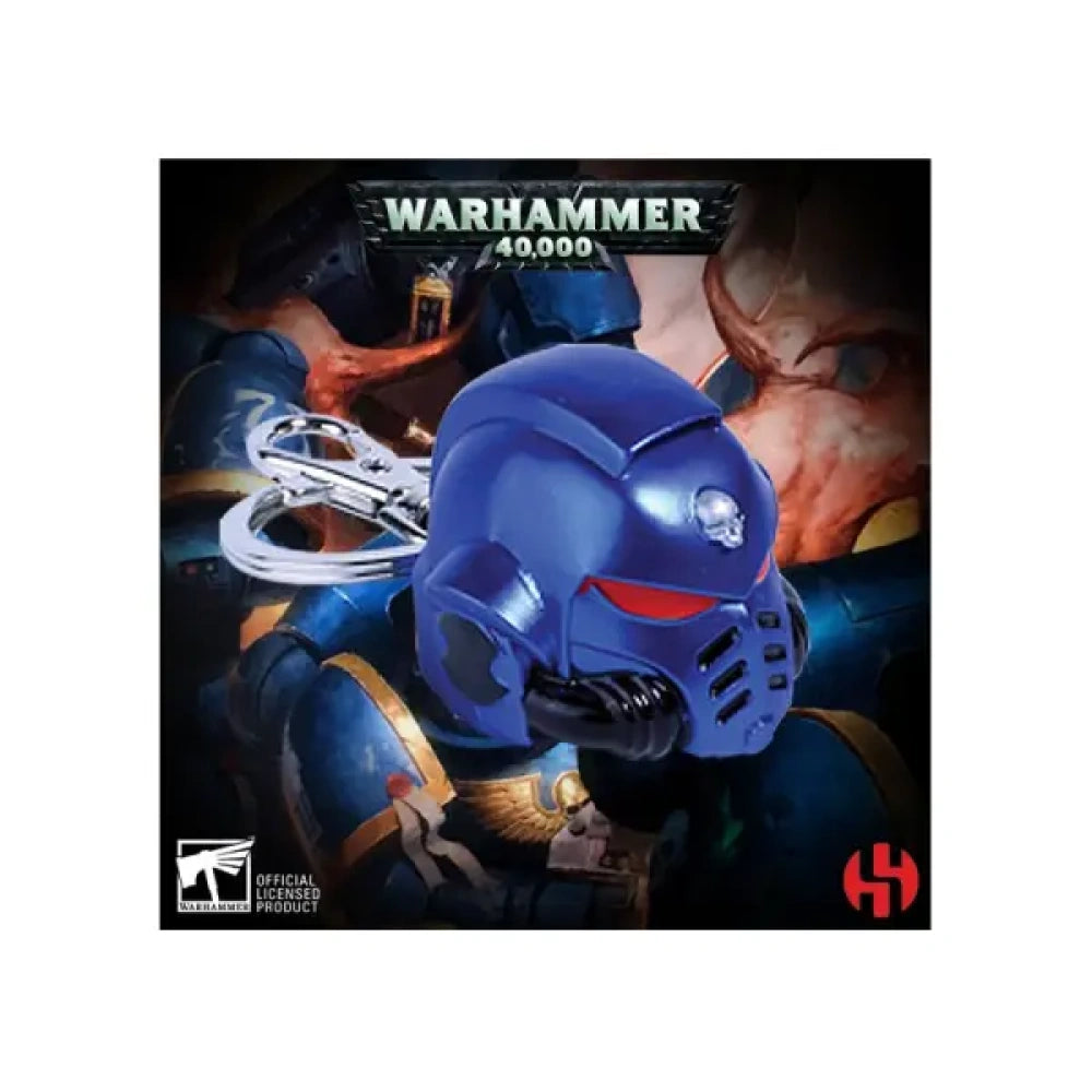 Warhammer 40K Metal Keychain - Ultramarine Primaris Helmet - Loaded Dice Barry Vale of Glamorgan CF64 3HD
