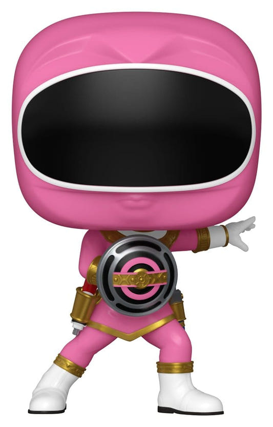 Funko POP! Zeo Ranger Pink from Power Rangers Zeo in fighting pose with shield disc
