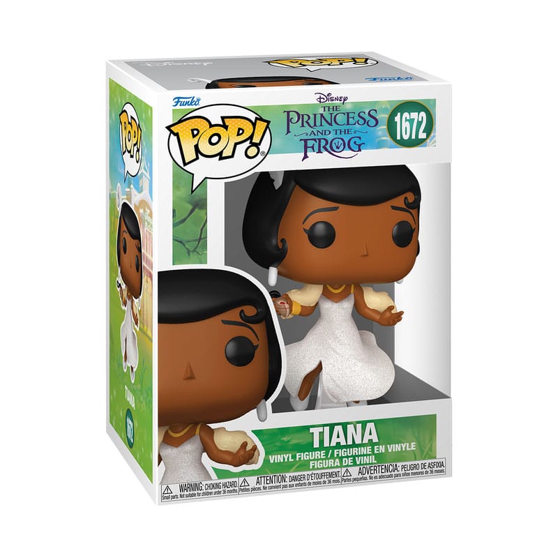 Princess and the Frog Tiana with glitter Funko Pop! Disney vinyl figure in its window box, number 1672