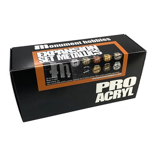 Monument Pro Acryl Metallic Set - 9 Colors 22ml dropper bottle