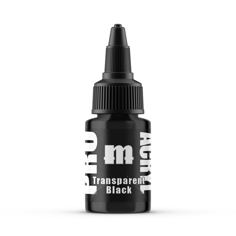 Monument Pro Acryl Transparent Black 22ml dropper bottle